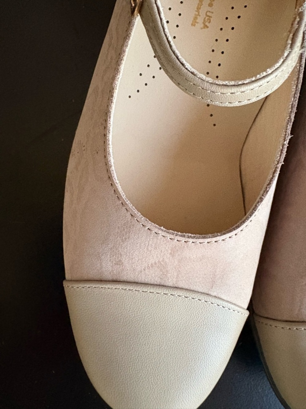 SAS Isabel Mary Jane Heels Taupe Snake Leather Pumps Size 8.5 Wide - Picture 7 of 13